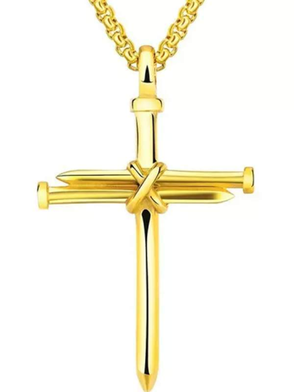Christian Simple Cross Nail Necklace Pendant