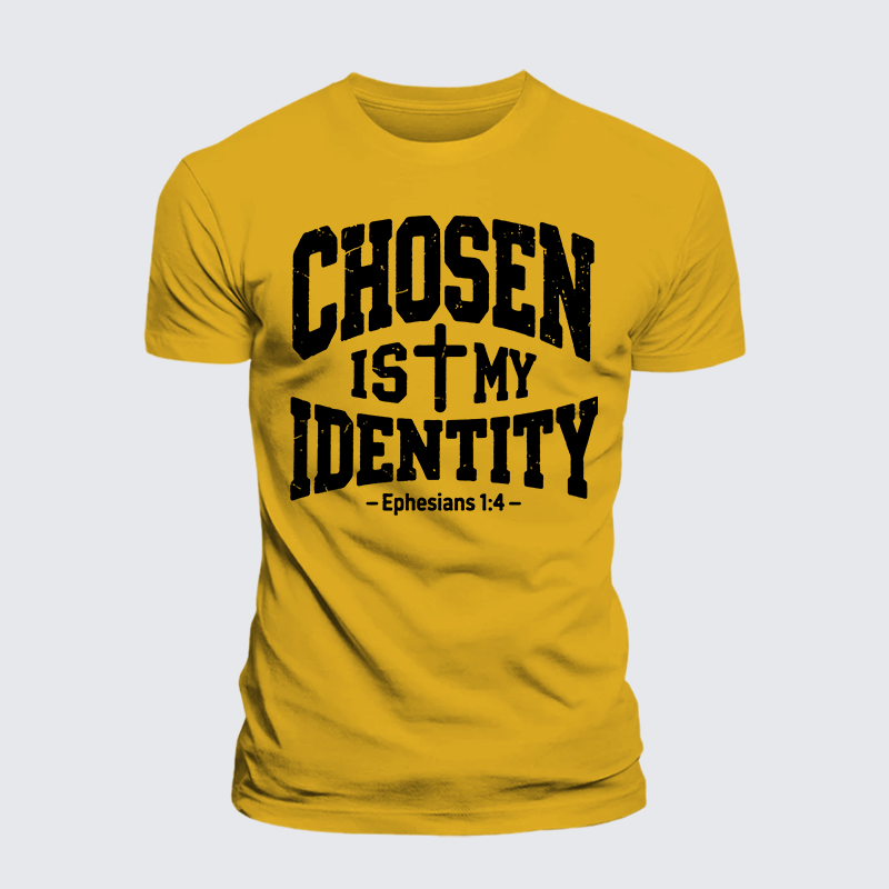 Chosen Is My ldentity Jesus God Christian Premium Mercerized Cotton Tee