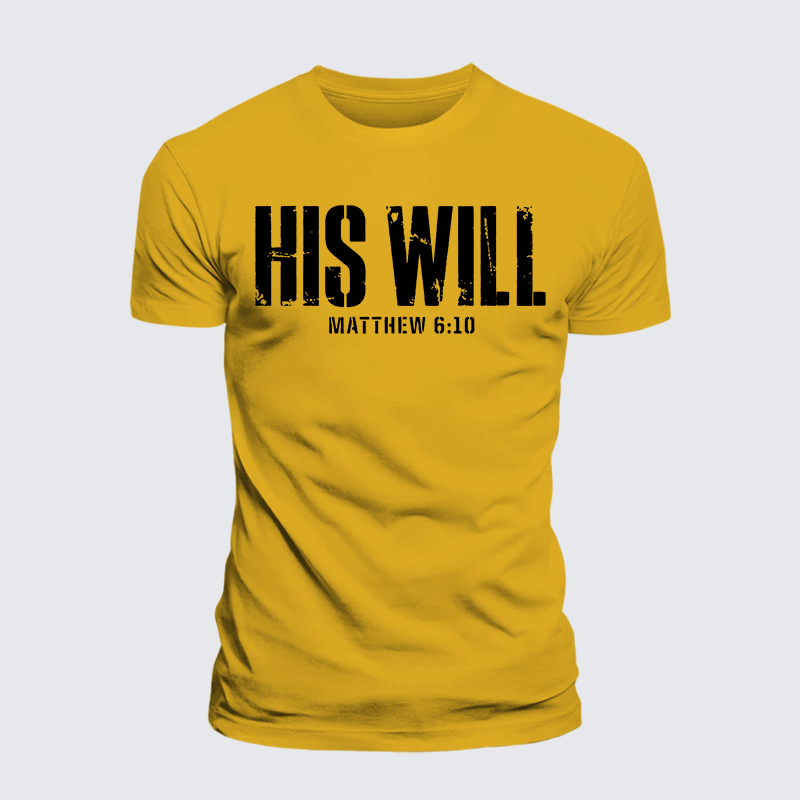 His Will Matthew 6:10 Jesus God Christian Premium Mercerized Cotton Tee