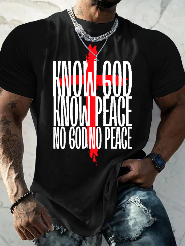 Man Of God Husband Dad Jesus God Christian Cotton T-Shirt
