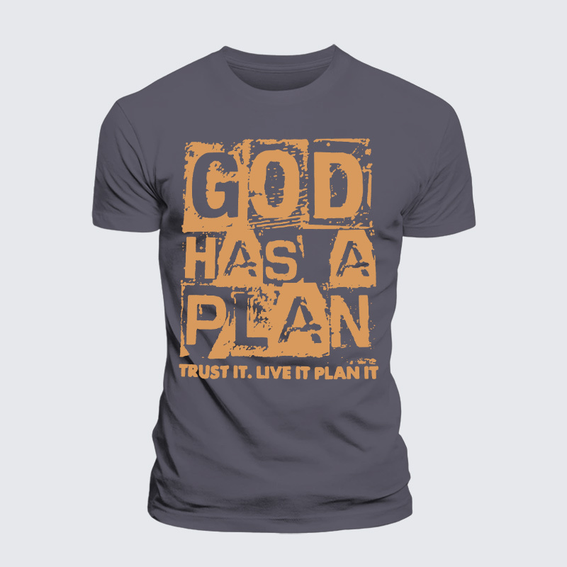 God Has A Plan Jesus God Christian Premium Mercerized Cotton Tee