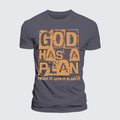 God Has A Plan Jesus God Christian Premium Mercerized Cotton Tee