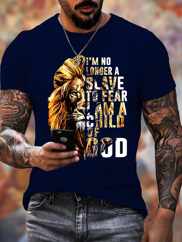 I'm No Longer A Slave To Fear I Am A Child Of God Lion Tee
