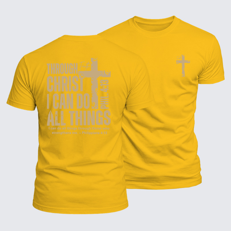Through Christ I Can Do All Things Jesus God Christian  – Luxe Mercerized Interlock Cotton Tee