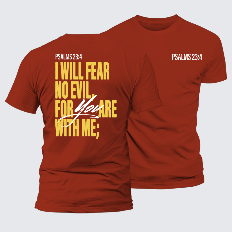 Fear No Evil Jesus God Christian Premium Mercerized Cotton Tee