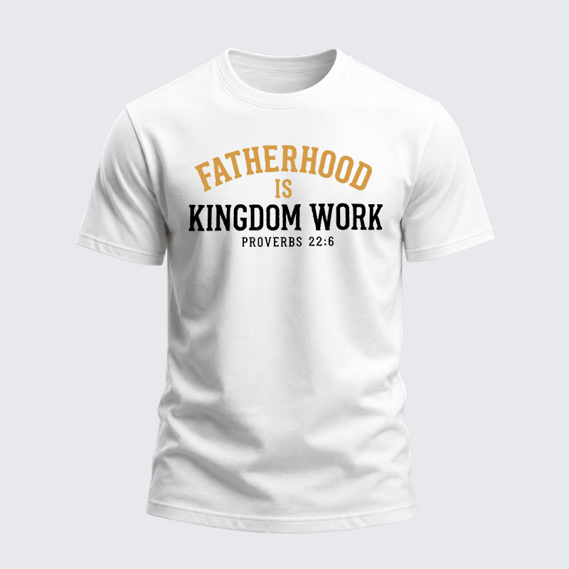 Heavyweight Cotton Tee - Fatherhood is Kingdom Work