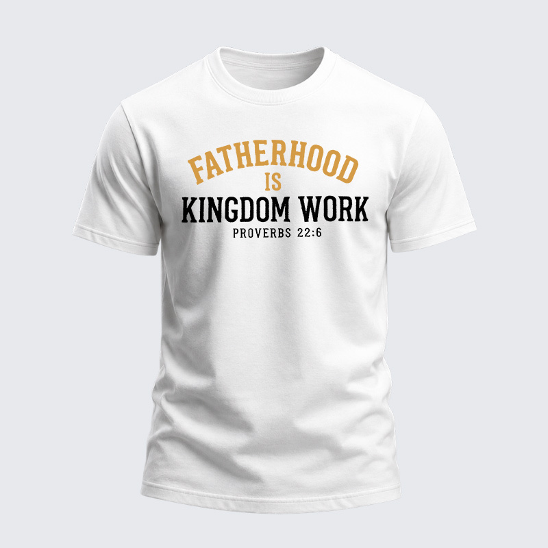 Heavyweight Cotton Tee - Fatherhood is Kingdom Work