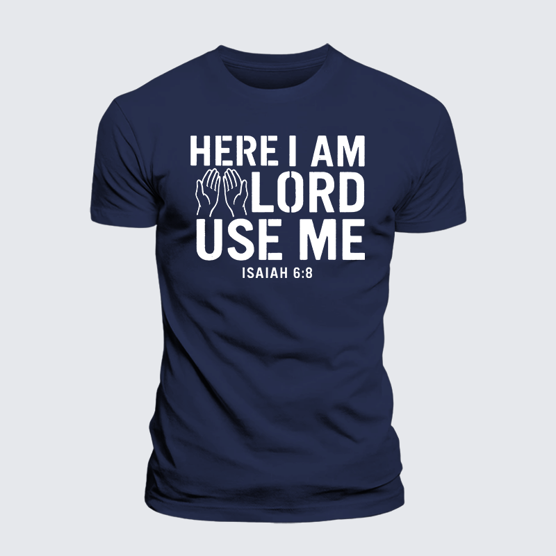 Here l am Lord Use Me Jesus God Christian Premium Mercerized Cotton Tee