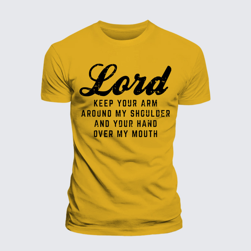 Lord Arm Shoulder Hand Mouth Jesus God Christian Premium Mercerized Cotton Tee