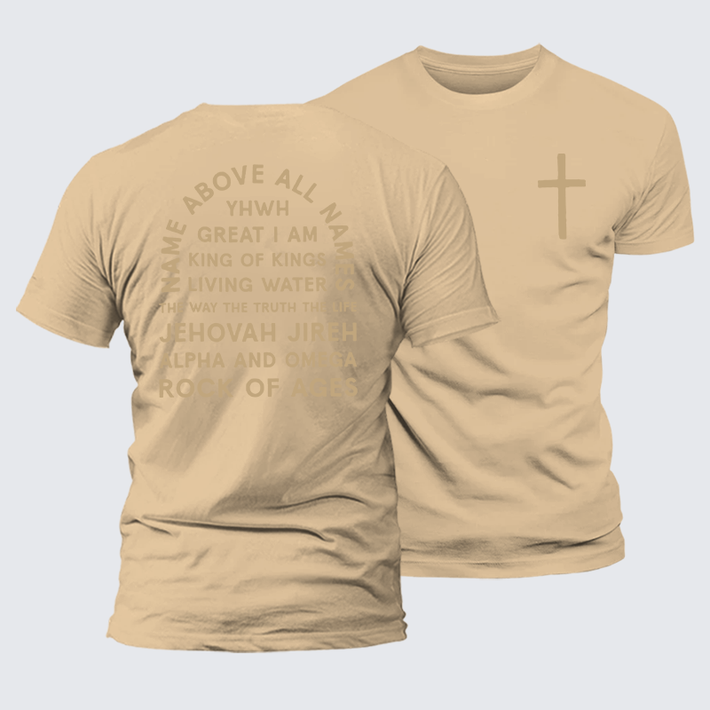 Name Above All Names Jesus God Christian Premium Mercerized Cotton Tee