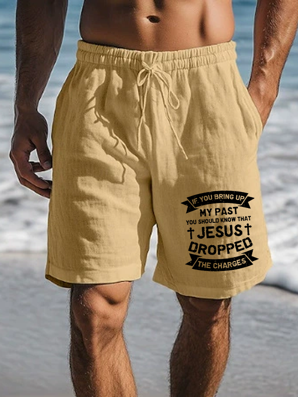 Men's Jesus Dropped The Charges Christian Beach Shorts