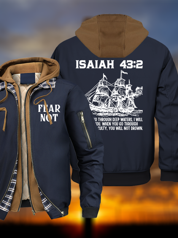 Fear Not Warm Hooded Bomber Jacket