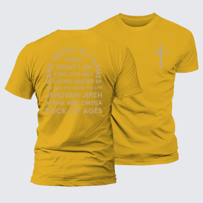 Name Above All Names Jesus God Christian Premium Mercerized Cotton Tee