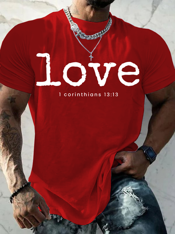 Love 1 Corinthians 13:13 Jesus God Christian Cotton T-Shirt