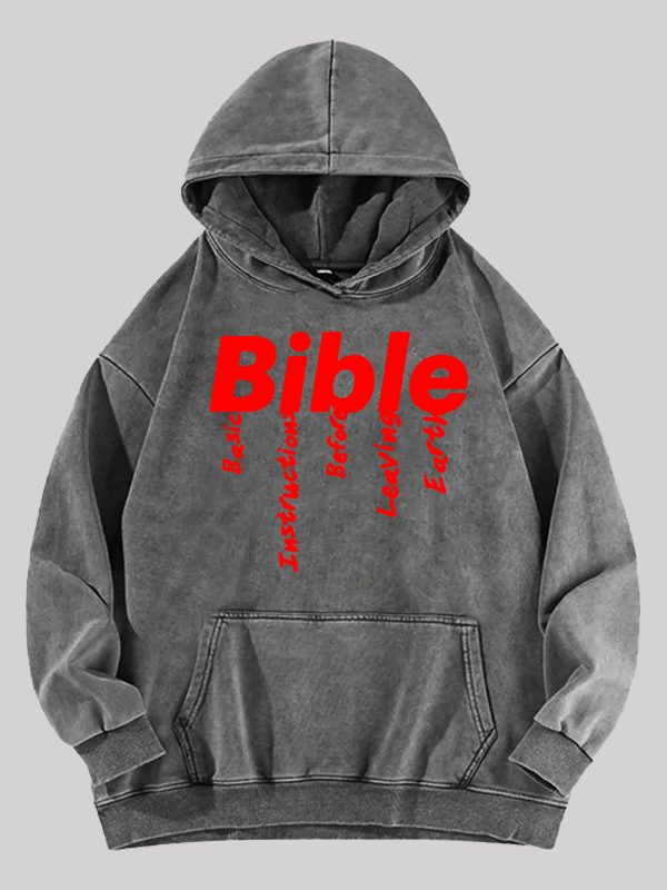 Bible Jesus God Christian Washed Hoodie