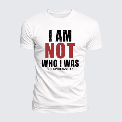 I Am Not Who I Was Jesus God Christian  – Luxe Mercerized Interlock Cotton Tee