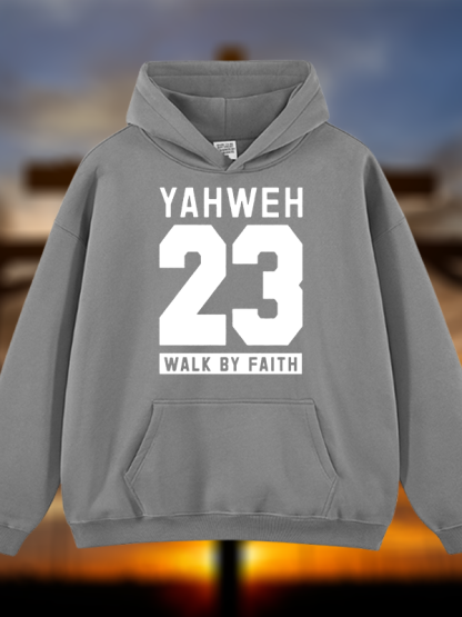 Walk By Faith Jesus God Christian Plush Fleece-Lined Hoodie