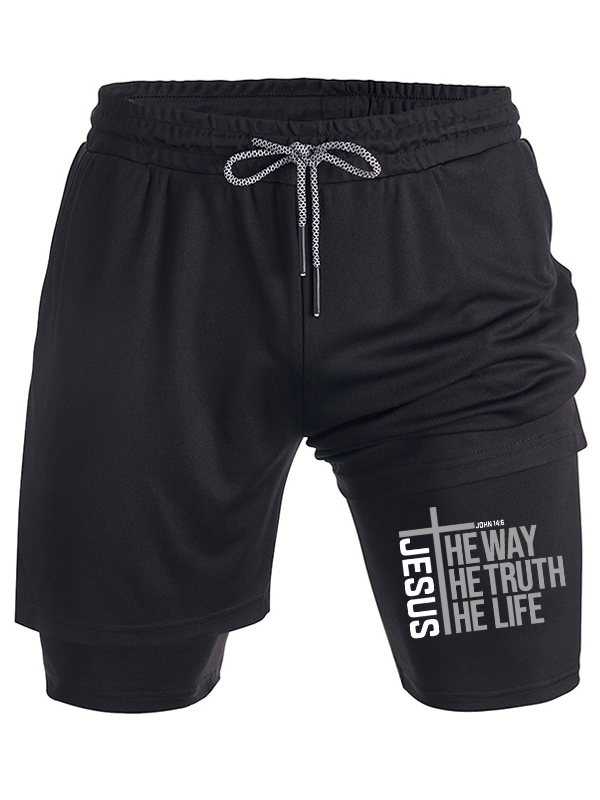 Jesus the way the truth the life Christian Performance Shorts