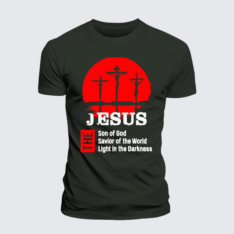 Jesus The Son Of God The Savior Of The World The Light In The Darkness Jesus God Christian Premium Mercerized Cotton Tee