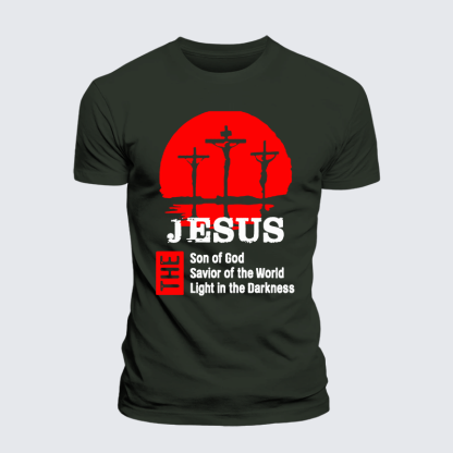 Jesus The Son Of God The Savior Of The World The Light In The Darkness Jesus God Christian Premium Mercerized Cotton Tee