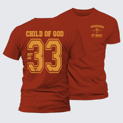 Redeemed By Grace Jesus God Christian Premium Mercerized Cotton Tee