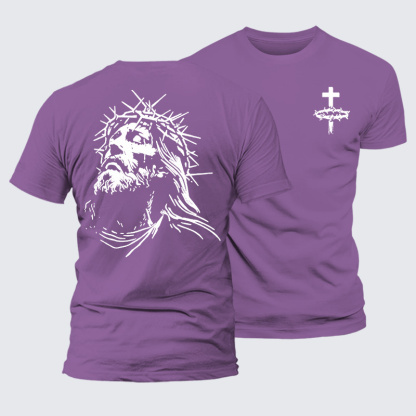 Vintage Crown of Thorns  Jesus God Christian Premium Mercerized Cotton Tee