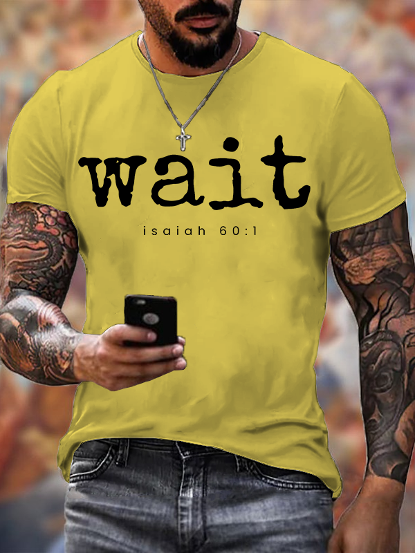 Wait Isaiah 60:1 Jesus God Christian Cotton T-Shirt