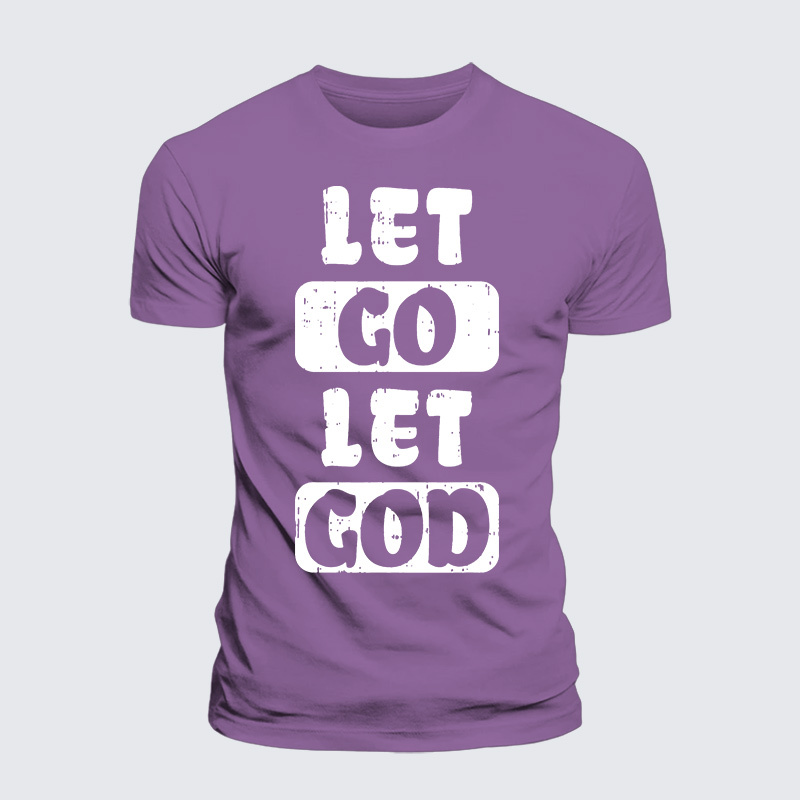 Let Go Let God Jesus God Christian Premium Mercerized Cotton Tee