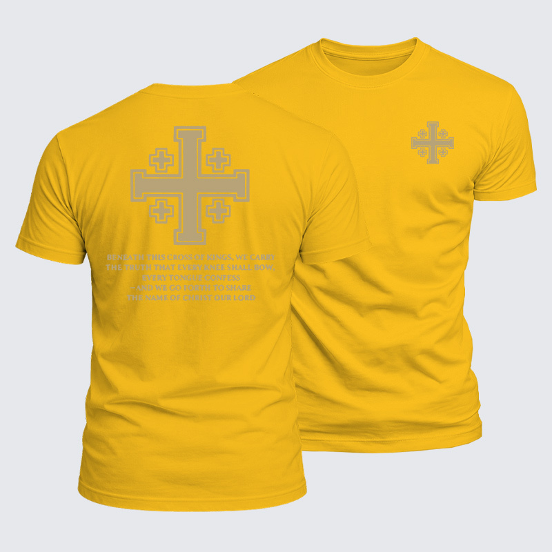 Cross of Kings Jesus God Christian  – Luxe Mercerized Interlock Cotton Tee