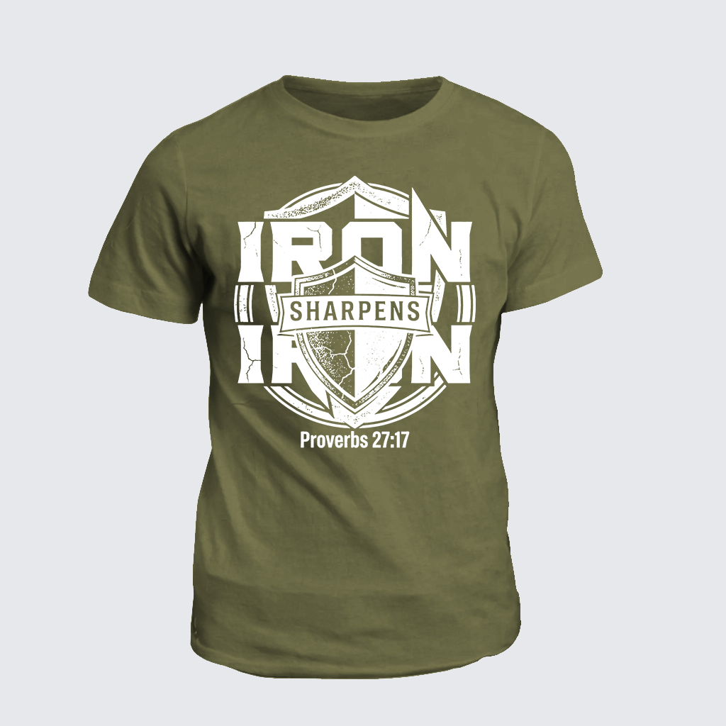 Iron Sharpens Iron - Proverbs 27:17 Jesus God Christian Cotton T-Shirt