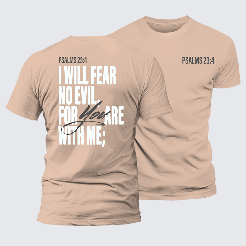 Fear No Evil Jesus God Christian Premium Mercerized Cotton Tee