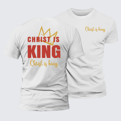 Christ Is King Jesus God Christian Premium Mercerized Cotton Tee