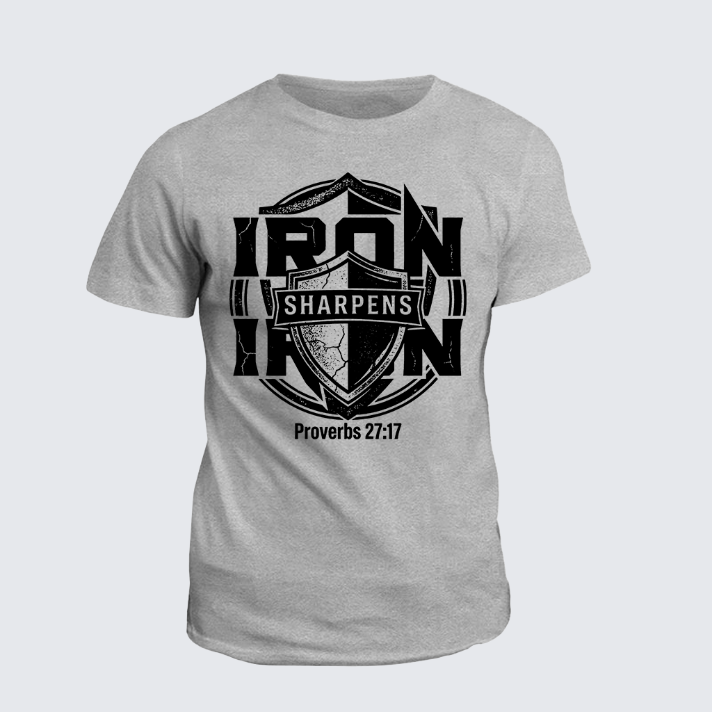 Iron Sharpens Iron - Proverbs 27:17 Jesus God Christian Cotton T-Shirt
