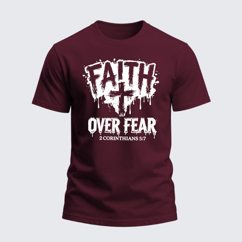 Heavyweight Cotton Tee - Faith Over Fear Cross
