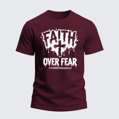 Heavyweight Cotton Tee - Faith Over Fear Cross