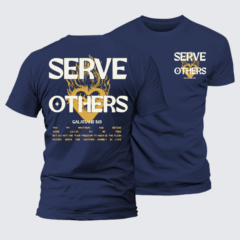 Serve Others Jesus God Christian Premium Mercerized Cotton Tee