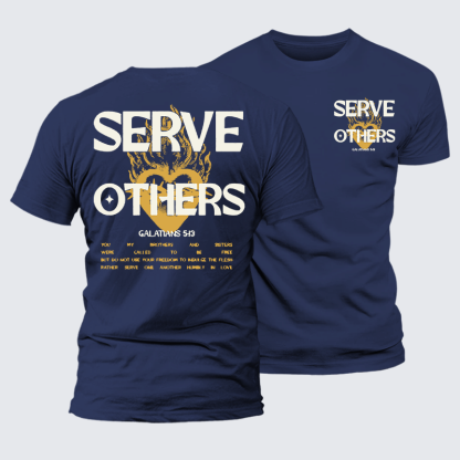 Serve Others Jesus God Christian Premium Mercerized Cotton Tee