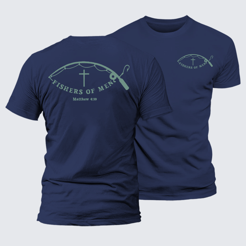 Fishers Of Men Jesus God Christian Premium Mercerized Cotton Tee