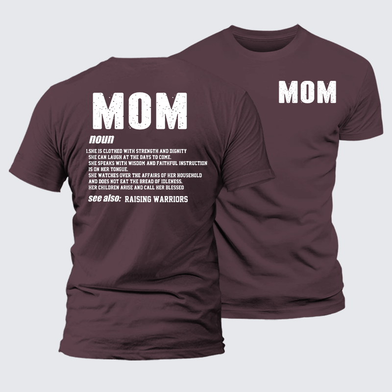 Mom Raising Warriors Jesus God Christian Premium Mercerized Cotton Tee