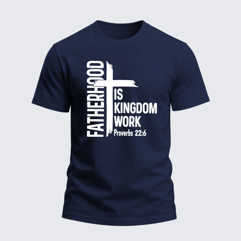Heavyweight Cotton Tee - Fatherhood is Kingdom Work