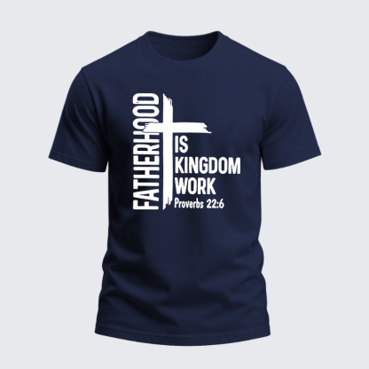 Heavyweight Cotton Tee - Fatherhood is Kingdom Work