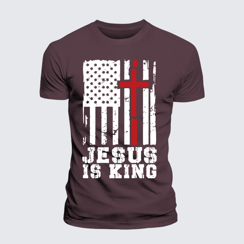 Jesus Is King Jesus God Christian Premium Mercerized Cotton Tee
