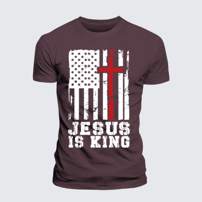 Jesus Is King Jesus God Christian Premium Mercerized Cotton Tee