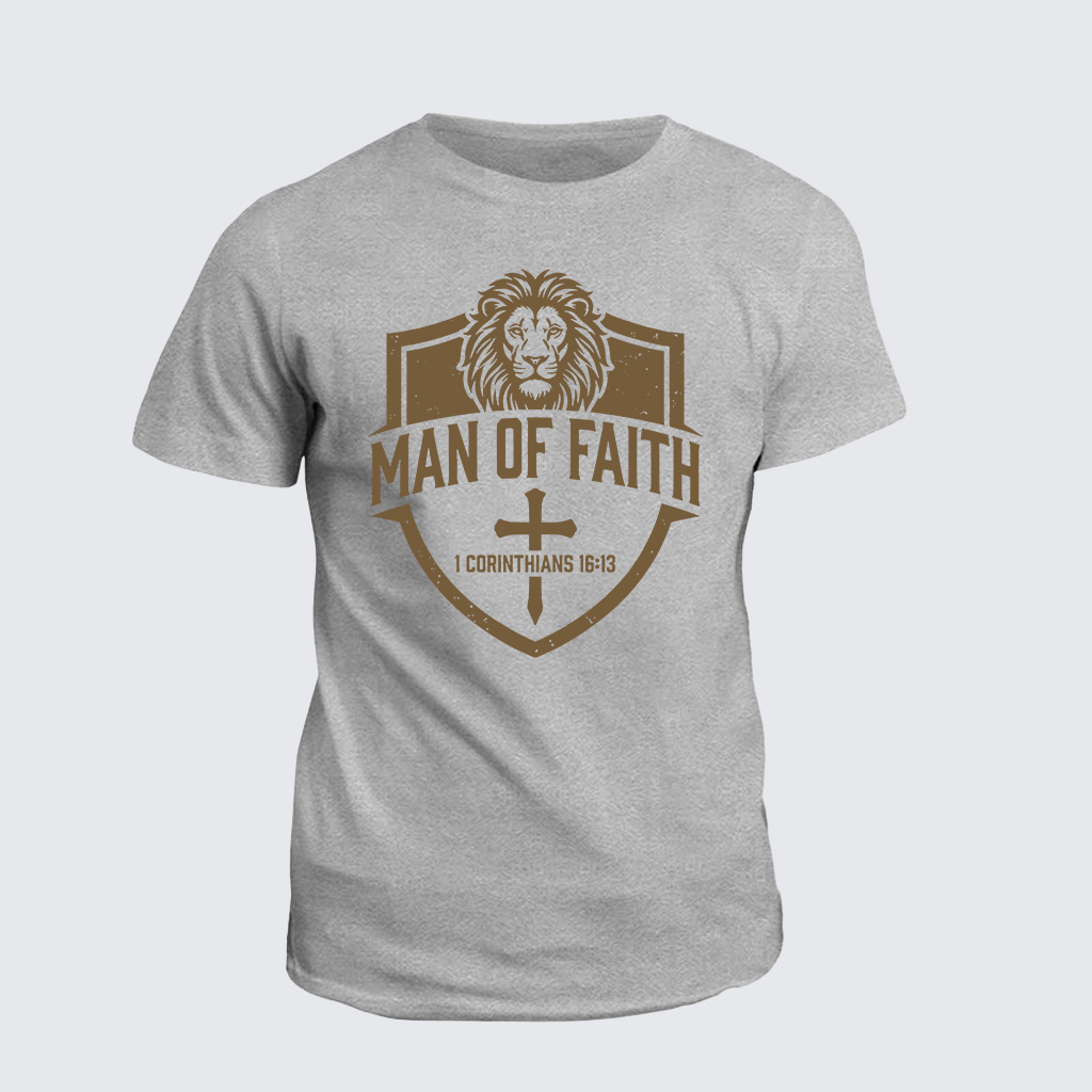 Man of Faith Jesus God Christian Cotton T-Shirt