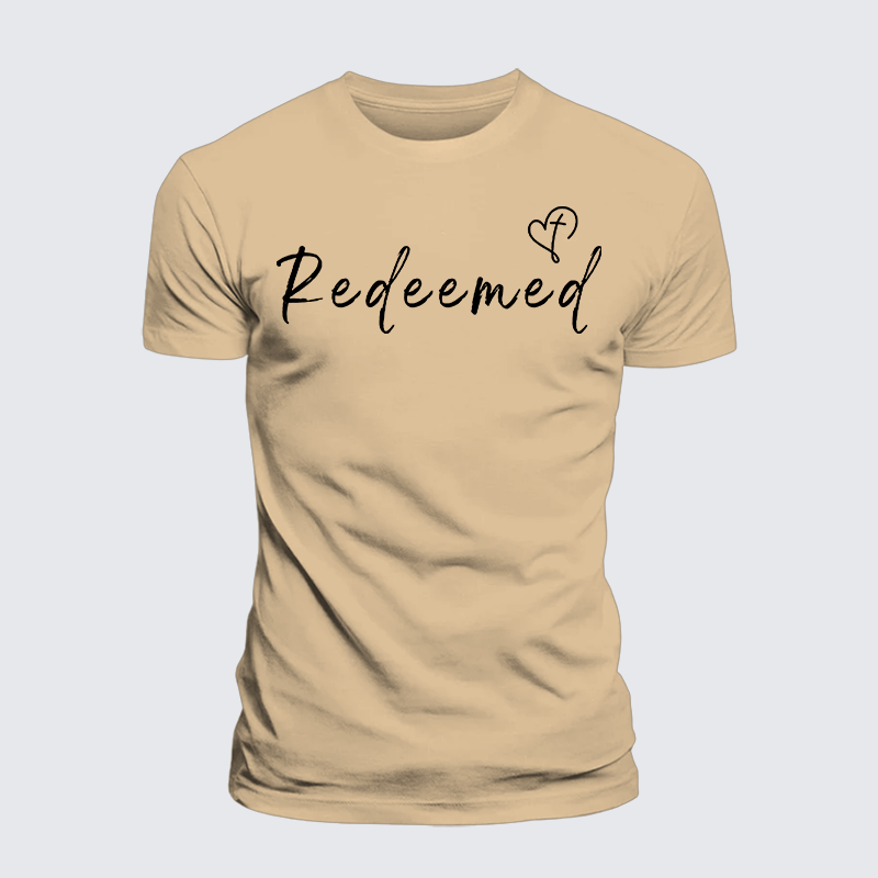 Redeemed Jesus God Christian Premium Mercerized Cotton Tee