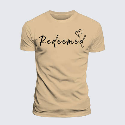 Redeemed Jesus God Christian Premium Mercerized Cotton Tee