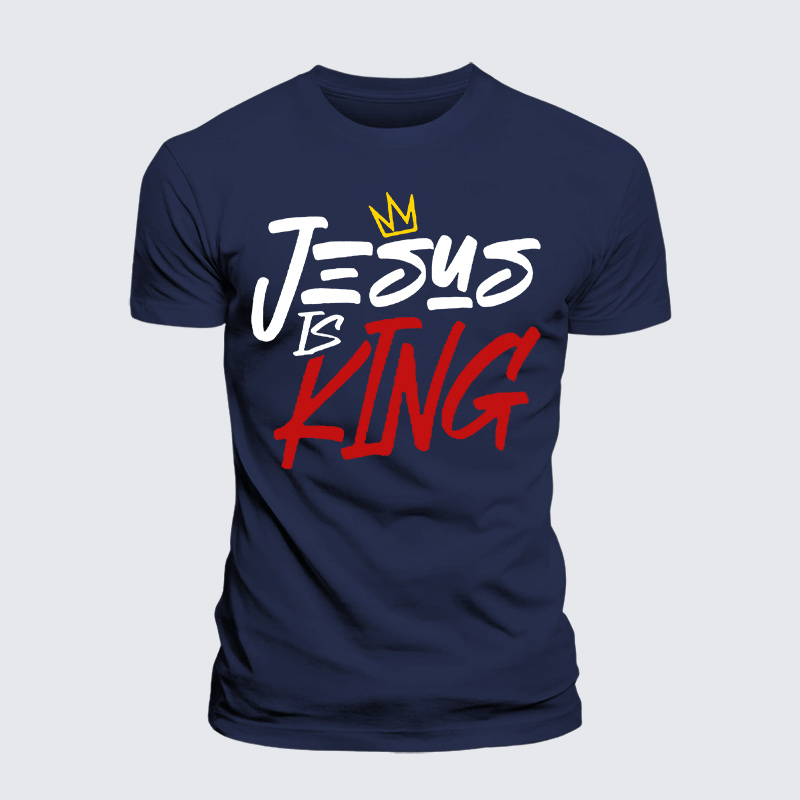 Jesus Is King Jesus God Christian Premium Mercerized Cotton Tee