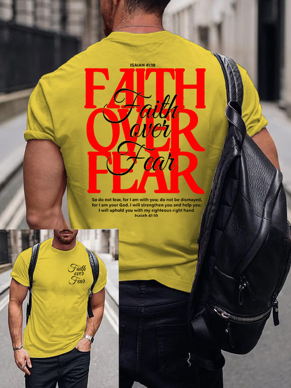 Faith Over Fear Jesus God Christian Cotton T-Shirt