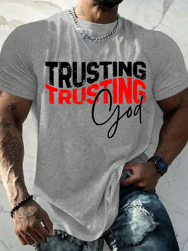 Trust God Jesus God Christian Cotton T-Shirt