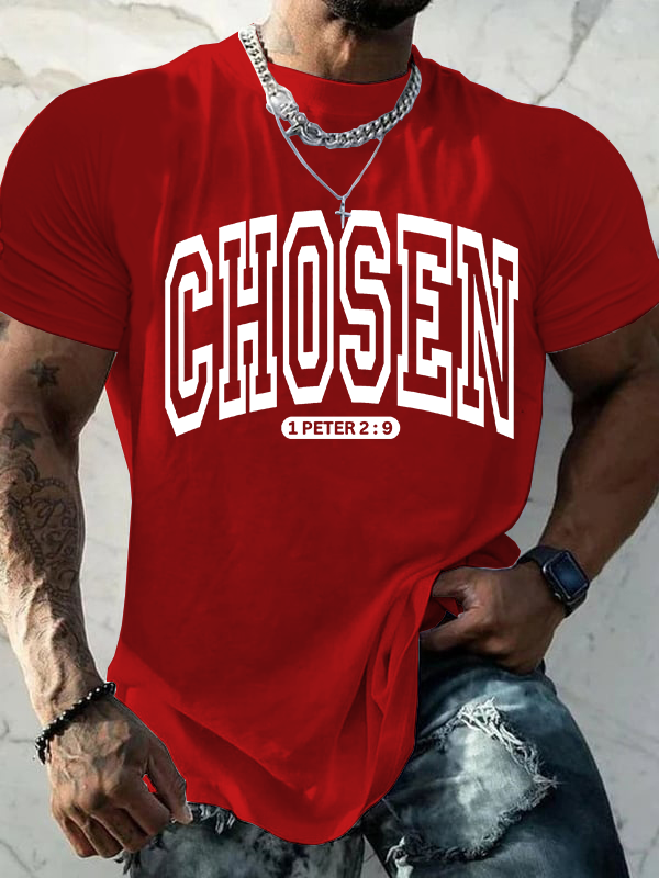 Chosen Jesus God Christian Cotton T-Shirt